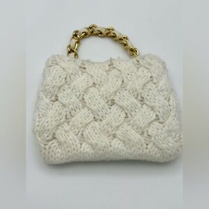 GAP Kids Cream Knit Bag with Gold Chain